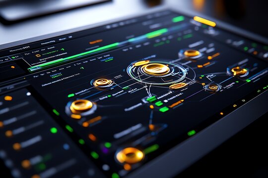 A user interface of a relational database management system (RDBMS), with tables, queries, and user permissions highlighted