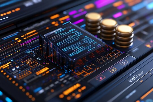A user interface of a relational database management system (RDBMS), with tables, queries, and user permissions highlighted