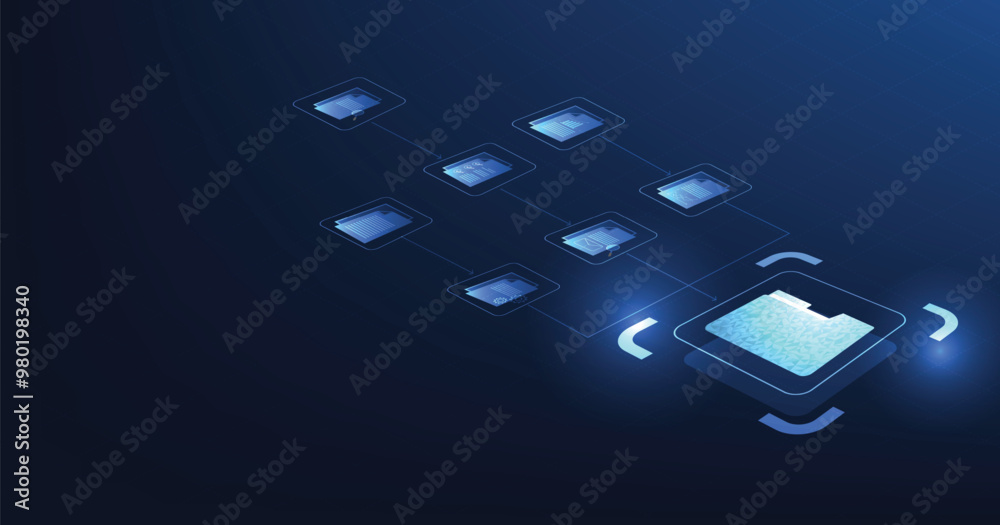 Aufkleber Document management system concept. Document management information system icon. organize, and manage digital documents. Centralized repository for storage, and distribution.