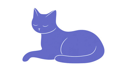 Purple cat illustration: minimalistic and modern design
