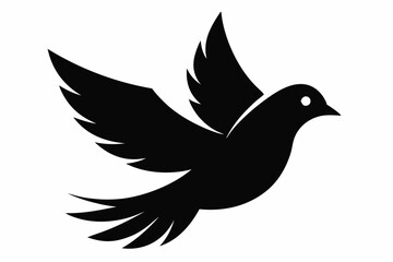 Peace dove silhouette, Black dove icon, Peace symbol collection