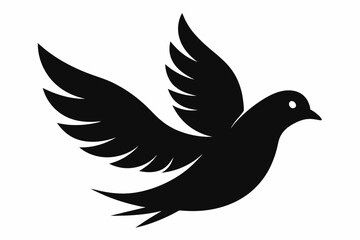 Fototapeta premium Peace dove silhouette, Black dove icon, Peace symbol collection