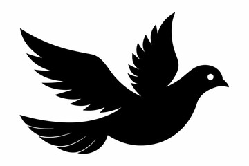Peace dove silhouette, Black dove icon, Peace symbol collection