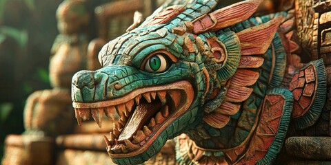 Fototapeta premium kukulkan serpent god