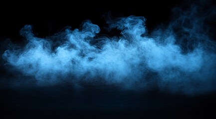 Fototapeta premium Abstract Blue Smoke Background On Black