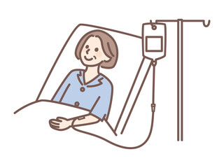 illustraion of woman on a drip