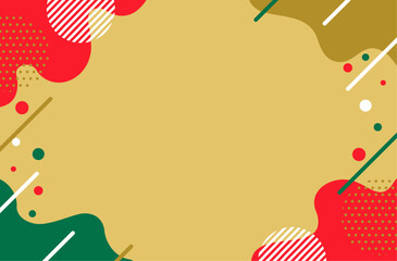 クリスマス　幾何学　ポップ　フレーム