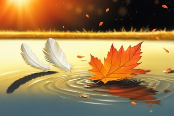 white feather and orange maple leaf National Day for Truth and Reconciliation in Canada 