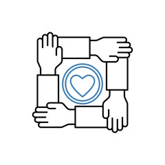 sense of belonging concept line icon. Simple element illustration. 
sense of belonging concept outline symbol design.