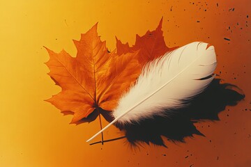 white feather and orange maple leaf National Day for Truth and Reconciliation in Canada 
