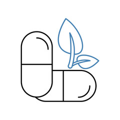 herbal medicine concept line icon. Simple element illustration. 
herbal medicine concept outline symbol design.