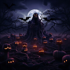 Halloween 3d Elements Isolated for social media post