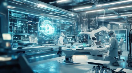 Obraz premium Futuristic Laboratory: A Vision of Scientific Innovation