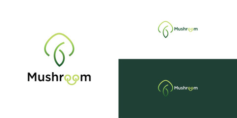 Creative fresh mushroom logo design with unique concept premium vector