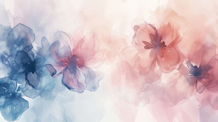 Watercolor Floral Art: Delicate Pink and Blue Flowers