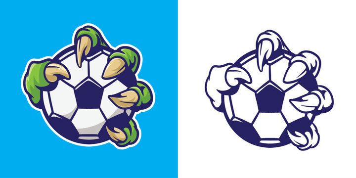 monster claw grab football good for logo, football team, sport team, etc