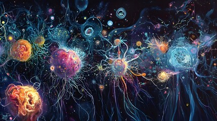 50. Artistic interpretation of the neural connections involved in language processing