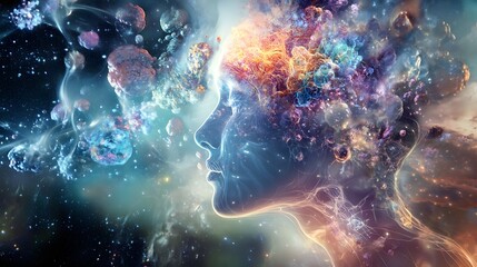 59. Conceptual artwork of the role of the reticular activating system in wakefulness and alertness