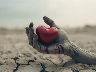 Decayed Grip: A Zombie’s Desperation for Life’s Last Beat