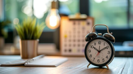 Alarm Clock on a Desk, Time Management and Productivity