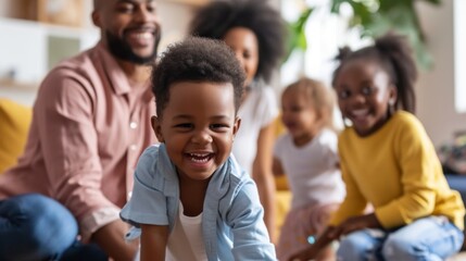 Happy Family Portrait: Candid Moments of Joy and Love