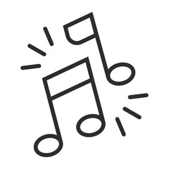 Music icon, Party and celebration symbol outline icon, editable vector illustration and transparent graphic element. Isolated on white background