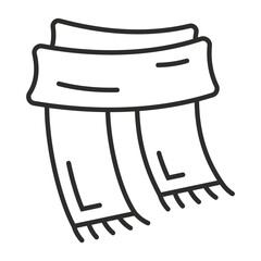 Scarf icon, Autumn symbol outline icon, editable vector illustration and transparent graphic element. Isolated on white background