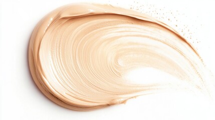 Creamy beige foundation is swirled on a clean surface, perfect for a flawless makeup application or touch-up routine