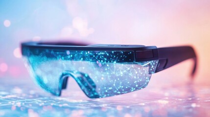 These smart glasses showcase a bright graphical interface, demonstrating cutting-edge technology for immersive experiences
