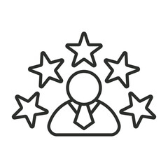 Professional icon, Job interview symbol outline icon, editable vector illustration and transparent graphic element. Isolated on white background