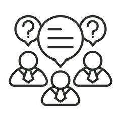 User icon, Job interview symbol outline icon, editable vector illustration and transparent graphic element. Isolated on white background