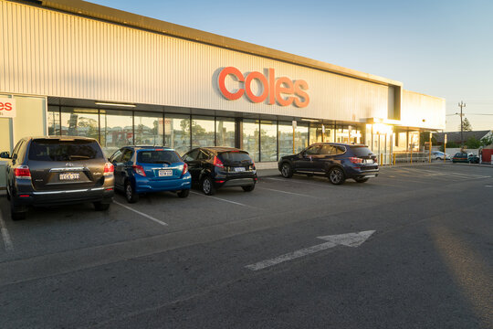 PERTH, AUSTRALIA - November 4, 2016 : Coles Supermarkets is owned by Wesfarmers and operates more than 700 stores throughout Australia.