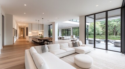 living space in a contemporary home, with seamless transitions between rooms