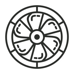 Obraz premium Turbine icon, Aviation symbol outline icon, editable vector illustration and transparent graphic element. Isolated on white background
