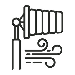 Windsock icon, Aviation symbol outline icon, editable vector illustration and transparent graphic element. Isolated on white background
