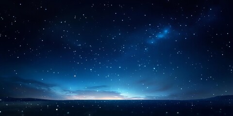 A serene evening sky with stars twinkling flat design, front view, night theme, 3D render, Splitcomplementary color scheme