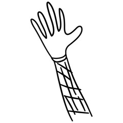 Single Raise Hand Doodle