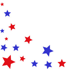Red and Blue Star Corner Border