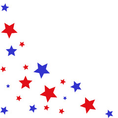 Red and Blue Star Corner Border