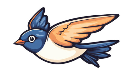 Obraz premium Quirky cartoon swallow illustration perfect for tshirts, web apps, and modern UI. A fun touch in a doodle style