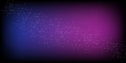 Abstract technology background with connecting the dots and lines. Vector digital communication concept