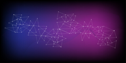 Abstract technology background with connecting the dots and lines. Vector digital communication concept