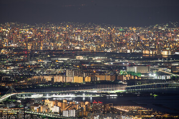 摩耶山より神戸の街並みの夜景