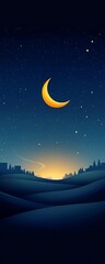 Repetitive crescent shapes gently folding into each other, flat design, front view, moonlight theme, animation, Triadic Color Scheme