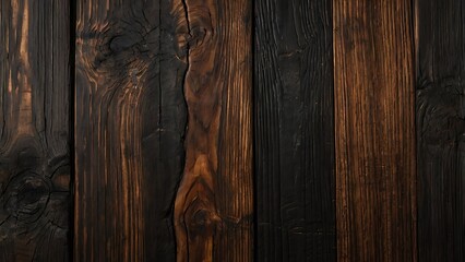 Textured wooden plank walls, hues of different brown colors abstract background