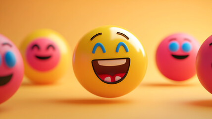 Colorful smiley faces celebrating joy on World Smile Day in a bright, cheerful setting