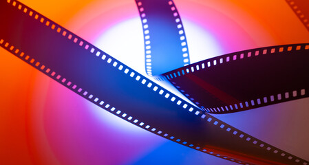Obraz premium color film background with real film strip