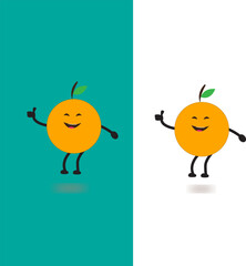 orange graphic vector illustration, with cartoon character