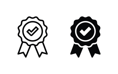 Approved or certified medal icon, Medal sign vector