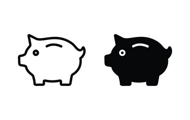 Piggy bank icon, piggy bank sign vector